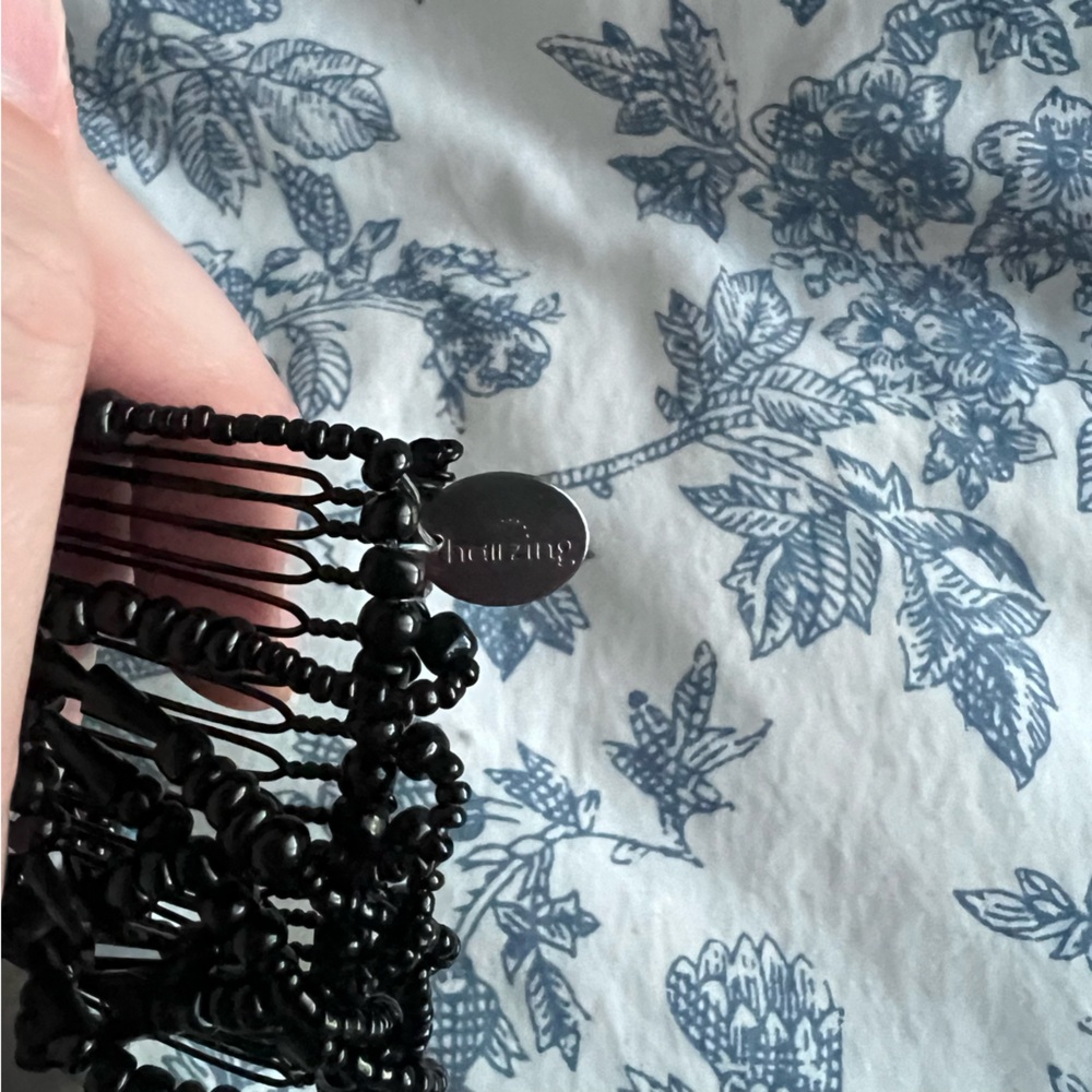 Black beaded hair clip - Picture 3 of 4